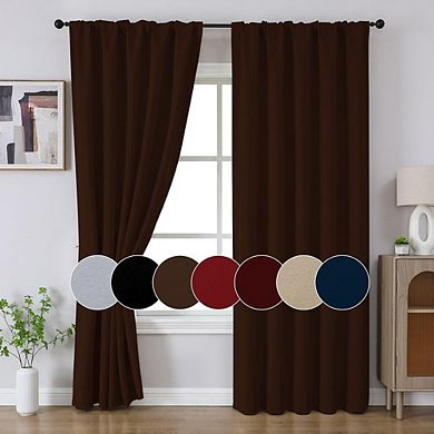 Blackout Curtains, Thermal Insulated Rod Pocket & Back Tab Panels