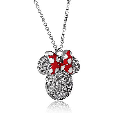 Minnie Mouse Bow Crystal Pendant Necklace