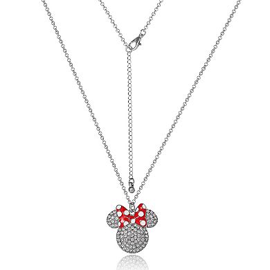 Minnie Mouse Bow Crystal Pendant Necklace