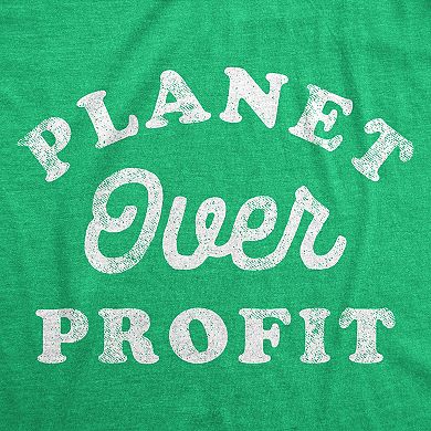 Mens Planet Over Profit Funny T Shirts Earth Day Graphic Tee for Men