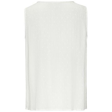 Lascana Women's Lace Trim Sleeveless Blouse