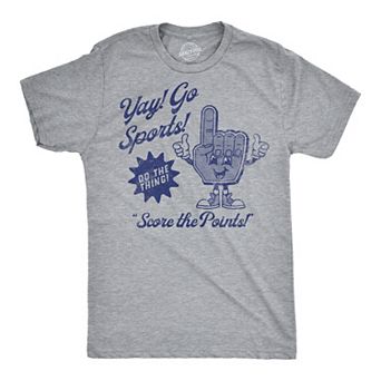 Mens Funny T Shirts Yay Go Sports Sarcastic Fan Graphic Sports Tee for Men