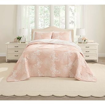 BrylaneHome Monarch Matelassé Reversible Bedspread Set