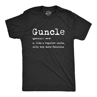 Mens Guncle Definition T Shirt Funny Best Uncle Gay Pride Tee for Guys