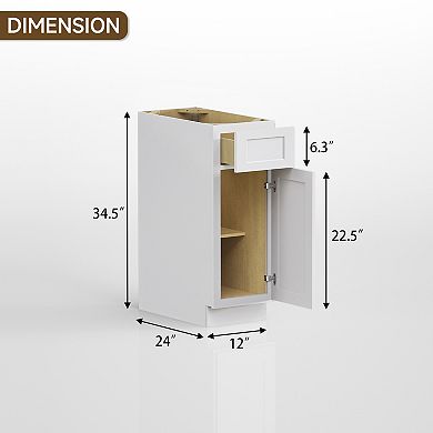 Kitchen Base Cabinets with 1-Drawer and Adjustable Shelf