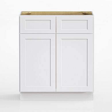 Kitchen Sink Base Cabinet in Shaker White NO Drawer