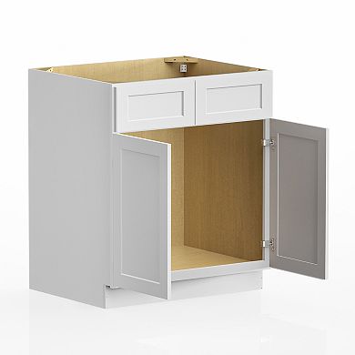 Kitchen Sink Base Cabinet in Shaker White NO Drawer