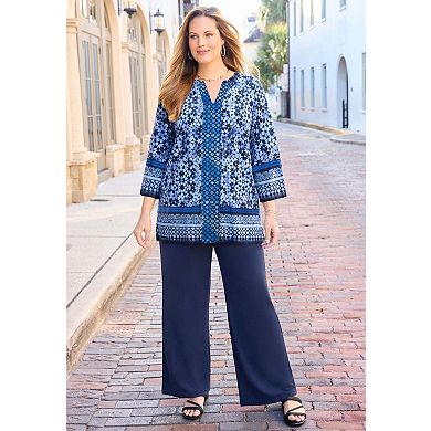 Catherines Women's Plus Size Dream Drape Kurta Top