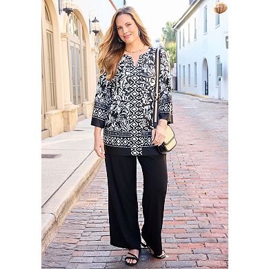 Catherines Women's Plus Size Dream Drape Kurta Top