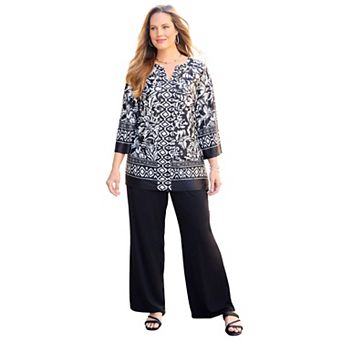 Catherines Women's Plus Size Dream Drape Kurta Top