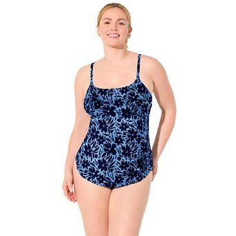 Swimsuits for All Women's Chlorine Resistant -Sarong Front One Piece Swimsuit