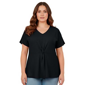 Avenue Women's Plus Size Audrey Twist Knot Top