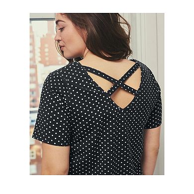 Avenue Women's Plus Size Criss-Cross Back Tee