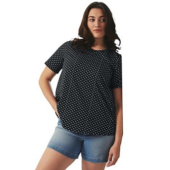 Avenue Women's Plus Size Criss-Cross Back Tee