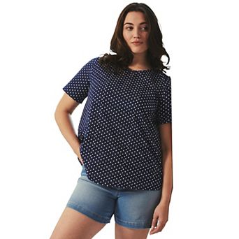 Avenue Women's Plus Size Criss-Cross Back Tee