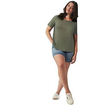 Avenue Women's Plus Size Criss-Cross Back Tee