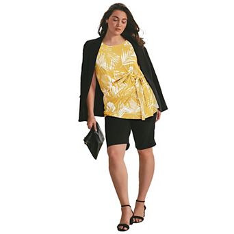 Avenue Women's Plus Size Sleeveless Tie Detail Tunic