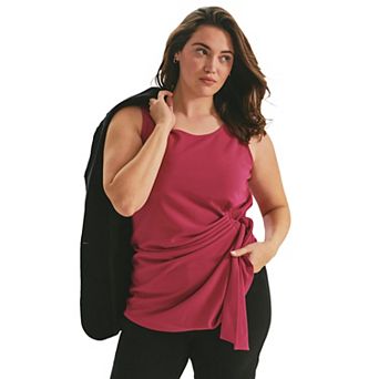 Avenue Women's Plus Size Sleeveless Tie Detail Tunic