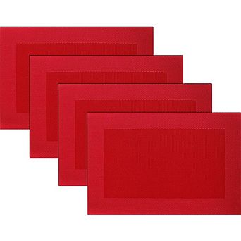 Vinyl Placemats Set of 4, Heat-Resistant Washable Table Mats