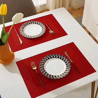 Vinyl Placemats Set of 4, Heat-Resistant Washable Table Mats