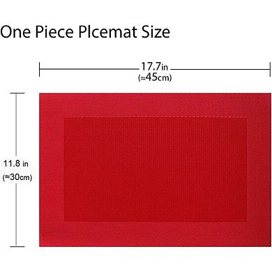 Vinyl Placemats Set of 4, Heat-Resistant Washable Table Mats