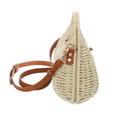 Adornia Straw Picnic Basket Clutch With Crossbody Strap