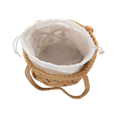 Adornia Natural Raffia Crochet Tote Bag