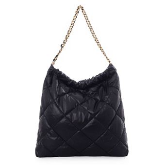 Adornia Quilted Cotton Tote with Chain Strap