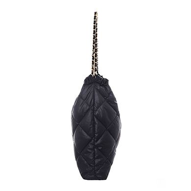 Adornia Quilted Cotton Tote with Chain Strap