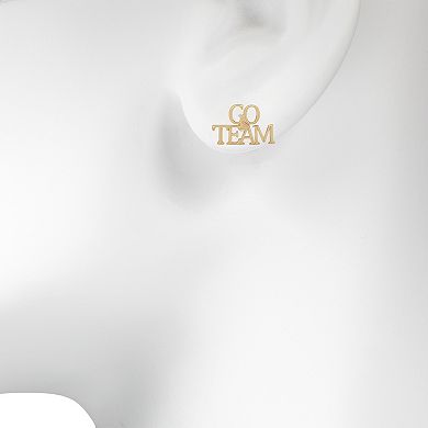 LC Lauren Conrad Gold Tone "GO TEAM" Stud Earrings