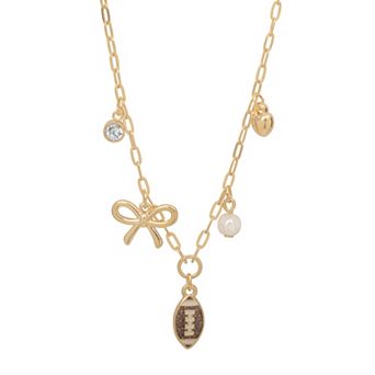 LC Lauren Conrad Gold Tone Football Charm Necklace
