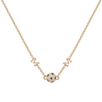 LC Lauren Conrad Gold Tone Soccer Ball Mom Pendant Necklace