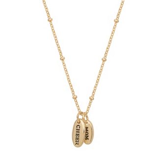 LC Lauren Conrad Gold Tone Cheer Mom Dog Tags Pendant Necklace