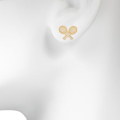 LC Lauren Conrad Gold Tone Tennis Racket Stud Earrings