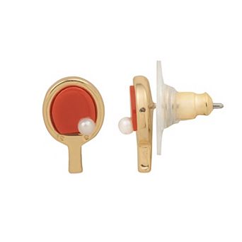 LC Lauren Conrad Gold Tone Ping Pong Stud Earrings