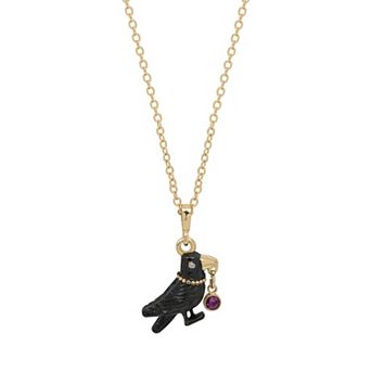 LC Lauren Conrad Gold Tone Regal Raven Pendant Necklace