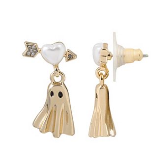 LC Lauren Conrad Gold-Tone Ghost In Love Drop Earrings