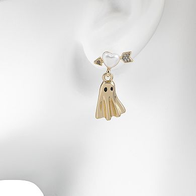 LC Lauren Conrad Gold-Tone Ghost In Love Drop Earrings