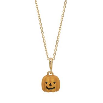 LC Lauren Conrad Gold Tone Happy Pumpkin Pendant Necklace