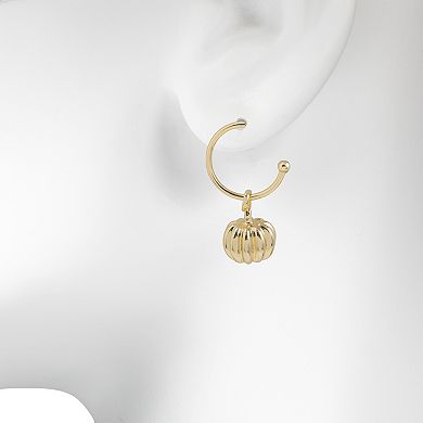 LC Lauren Conrad Gold-Tone Pumpkin Drop Hoop Earrings