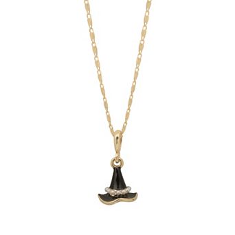 LC Lauren Conrad Gold Tone Magic Witch Hat Pendant Necklace