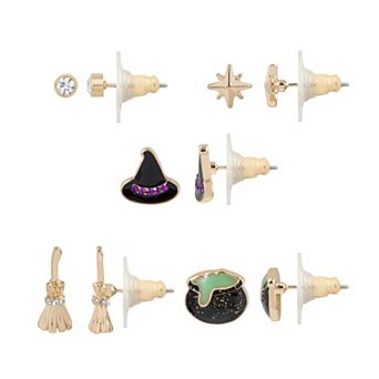 LC Lauren Conrad Glow-in-the-Dark Witchy 5-Pair Earring Set