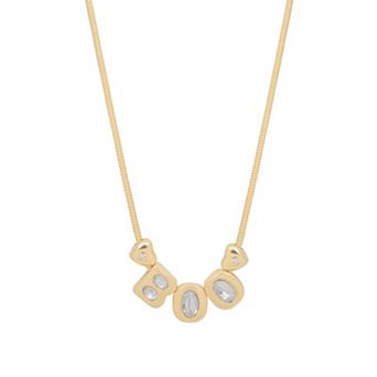 LC Lauren Conrad Gold Tone Simulated Gemstone Sparkle Boo Pendant Necklace