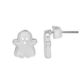 LC Lauren Conrad Silver Tone Mother-of-Pearl Ghost Stud Earrings