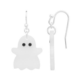 LC Lauren Conrad Silver Tone Glow in the Dark Ghost Drop Earrings