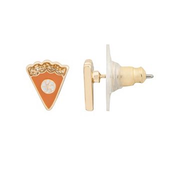 LC Lauren Conrad Pumpkin Pie Slice Button Earrings