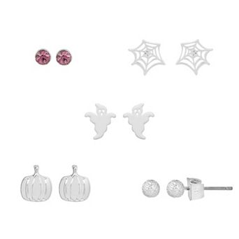 LC Lauren Conrad Silver Tone Halloween Whimsy 5-Pair Earring Pack