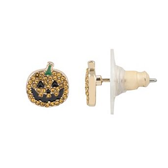 LC Lauren Conrad Happy Jack O Lantern Button Earrings