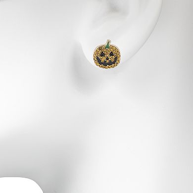 LC Lauren Conrad Happy Jack O Lantern Button Earrings