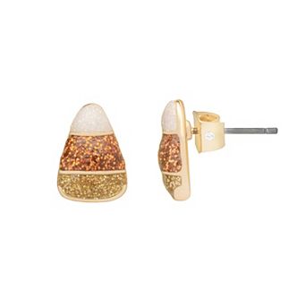 LC Lauren Conrad Gold Tone Sparkly Candy Corn Stud Earrings